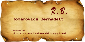 Romanovics Bernadett névjegykártya