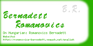 bernadett romanovics business card